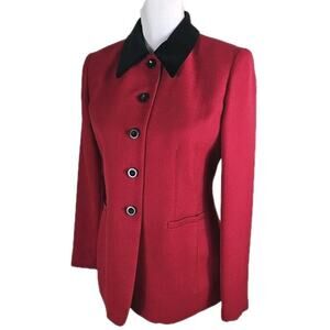 LE SUIT ~Woman Size 4Petite~ Dark Red Blazer Jacket Career Office Wear NWT.